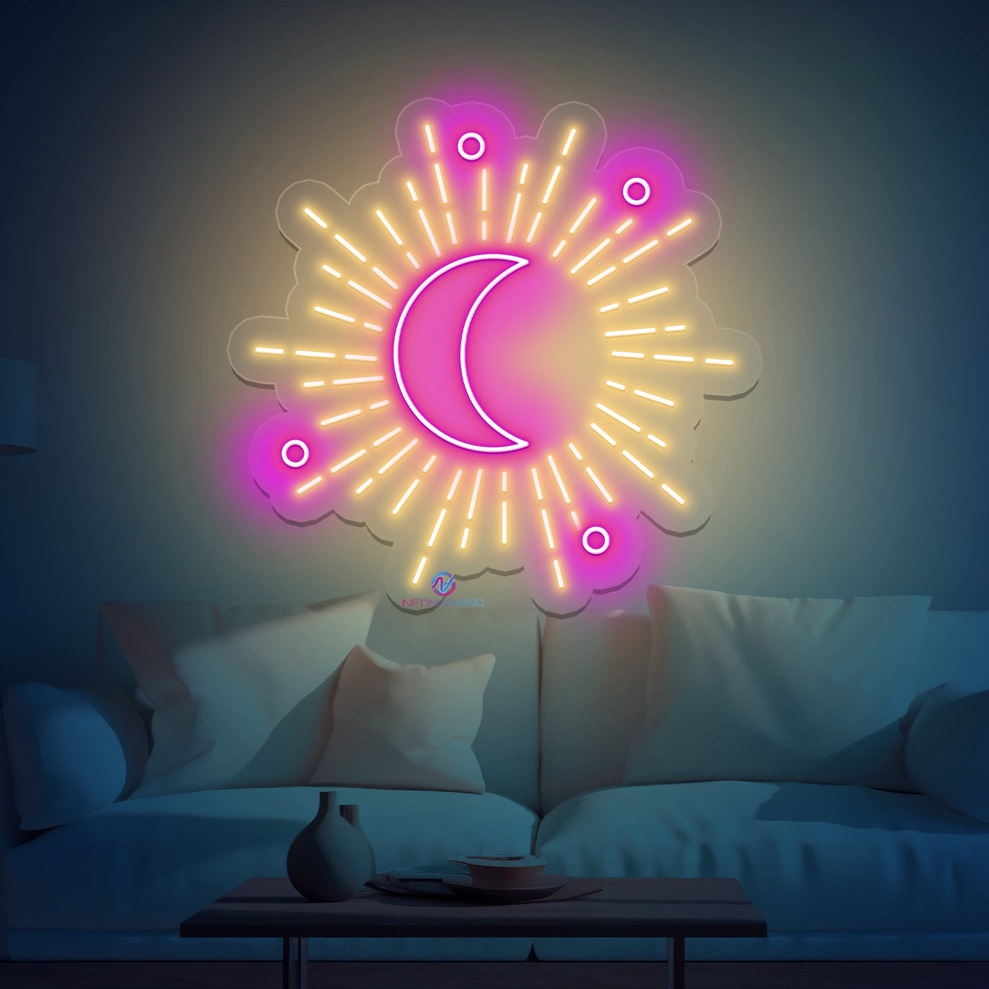 Moon Neon Sign Aesthetic Cool Led Light