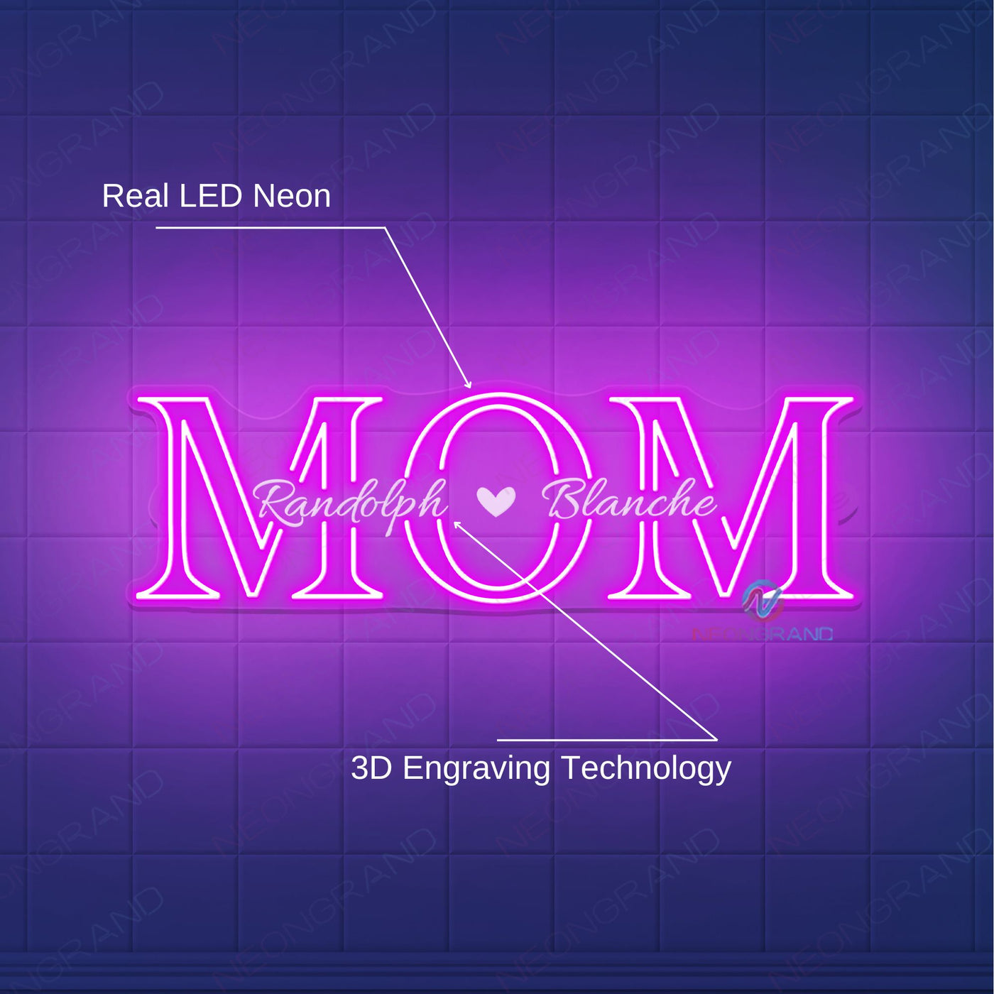 Custom Childs' Name Neon Sign Mother's Day Led Light