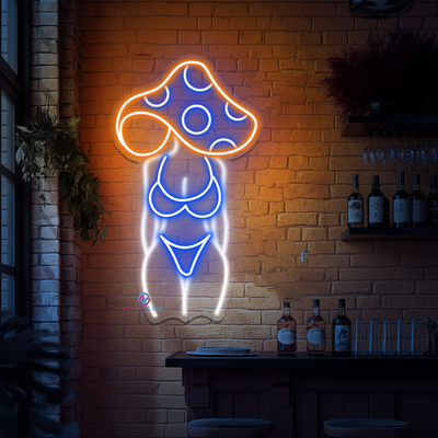 Mushroom Neon Sign Sexy Girl Led Light For Man Cave