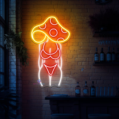 Mushroom Neon Sign Sexy Girl Led Light For Man Cave