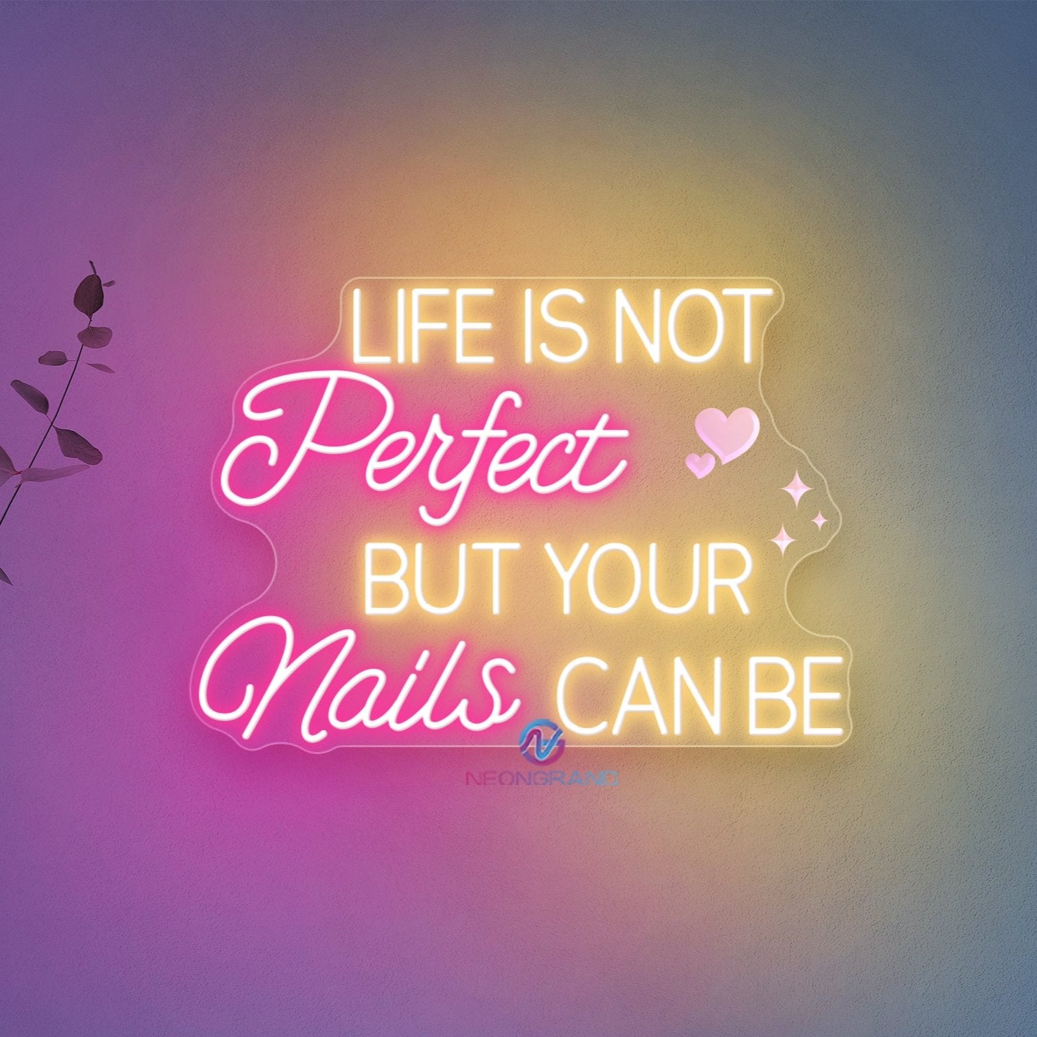 Nail Neon Sign 3D-Engraving Business LED Light