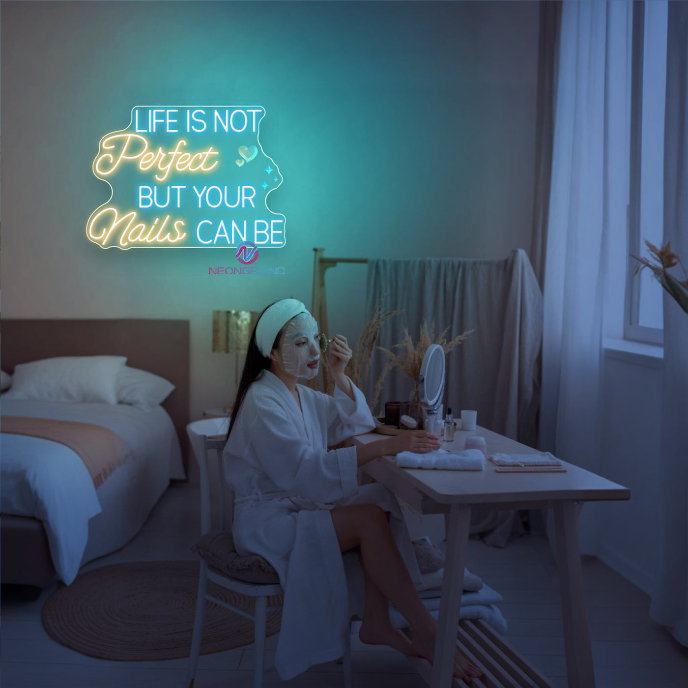 Nail Neon Sign 3D-Engraving Business LED Light For Salon