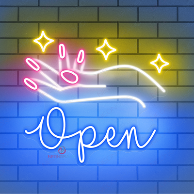 Open Neon Sign Nails Spa Open Led Light