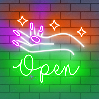 Open Neon Sign Nails Spa Open Led Light