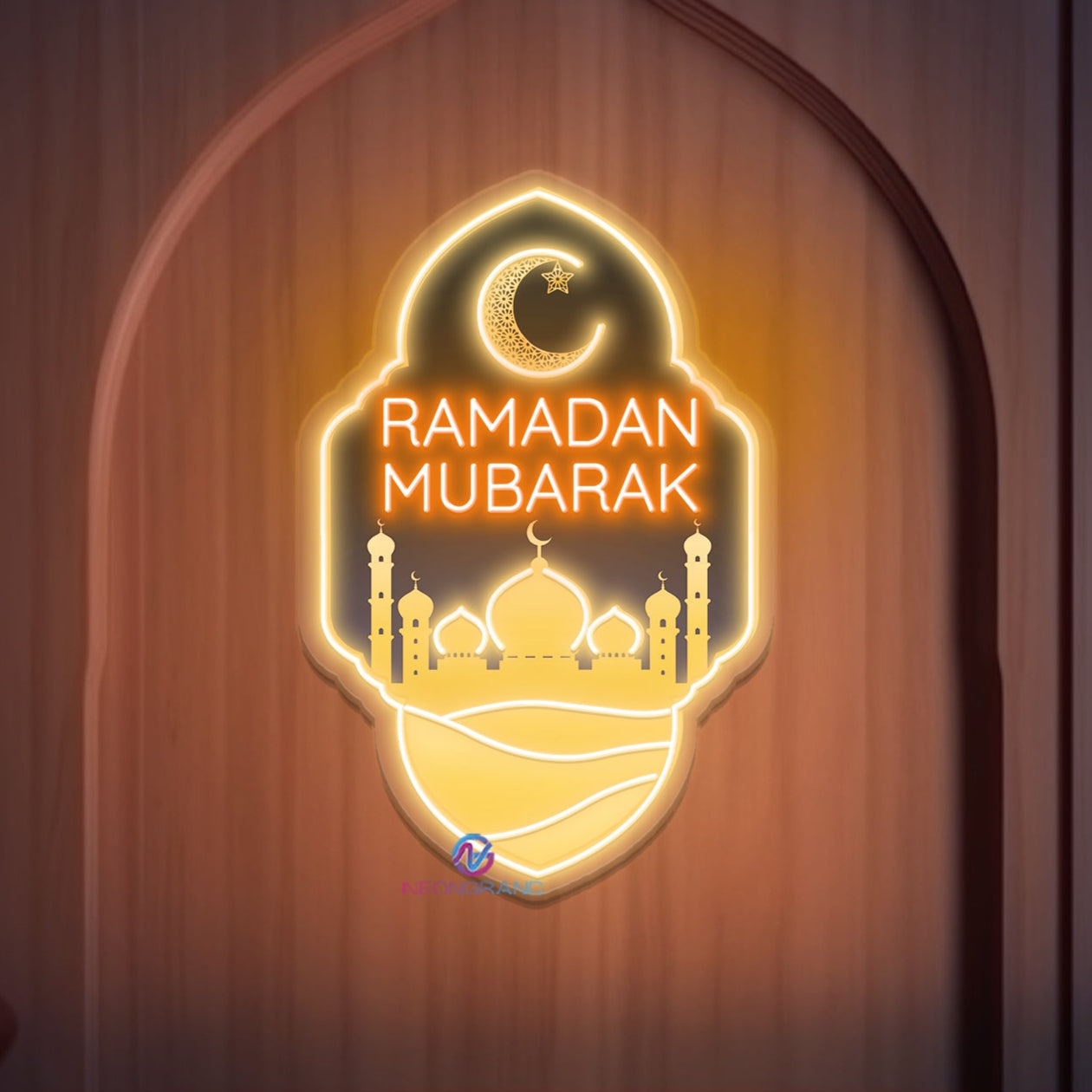 Ramadan Mubarak Neon Sign UV Printing LED Light