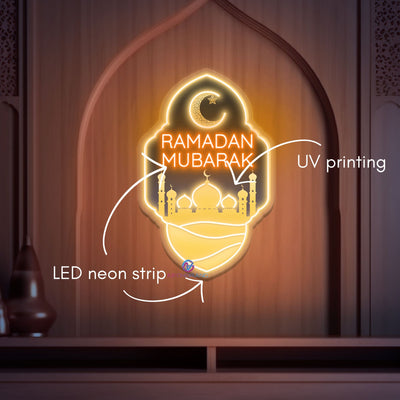 Ramadan Mubarak Neon Sign UV Printing LED Light