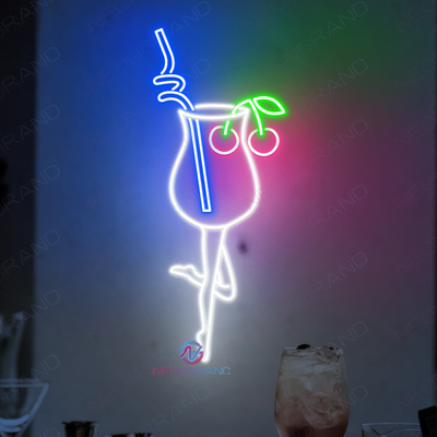 Neon Cocktail Sign Bar LED Light Sexy Woman