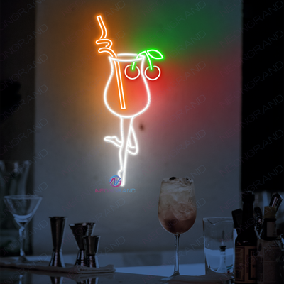 Neon Cocktail Sign Bar LED Light Sexy Woman