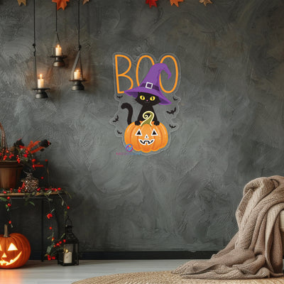 Neon Boo Sign UV Printing Halloween LED Light