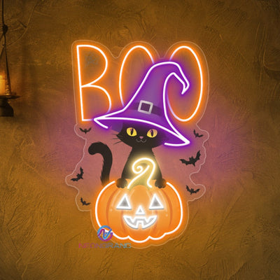 Neon Boo Sign UV Printing Halloween LED Light