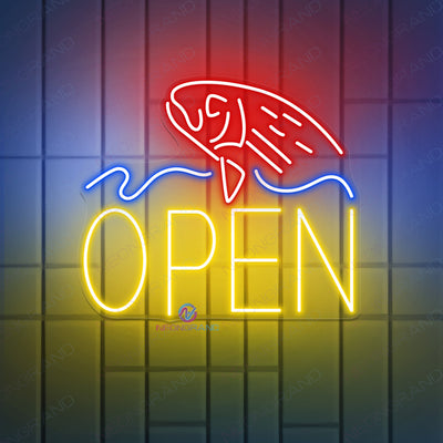 Neon Fish Open Sign