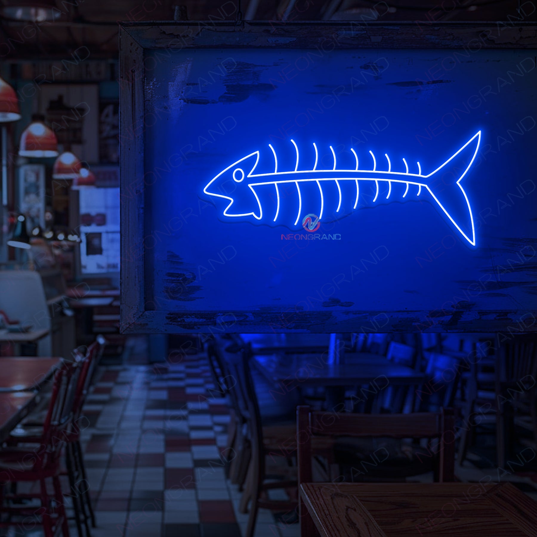 Neon Fish Sign Fishbone LED Light - NeonGrand