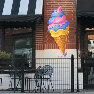 Neon Ice Cream Sign UV-Printing Coffee Led Light