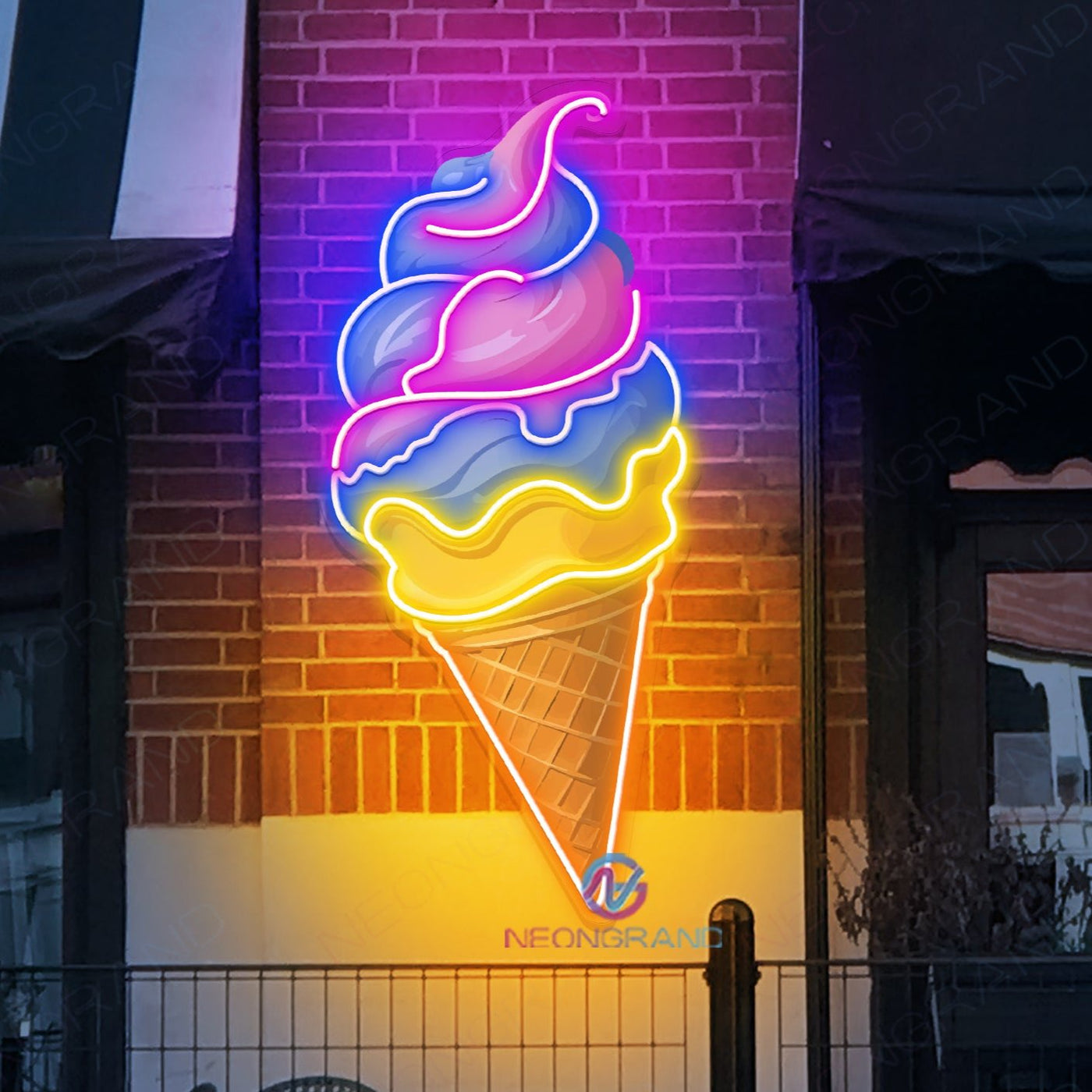 Neon Ice Cream Sign Cafe Coffee Led Light