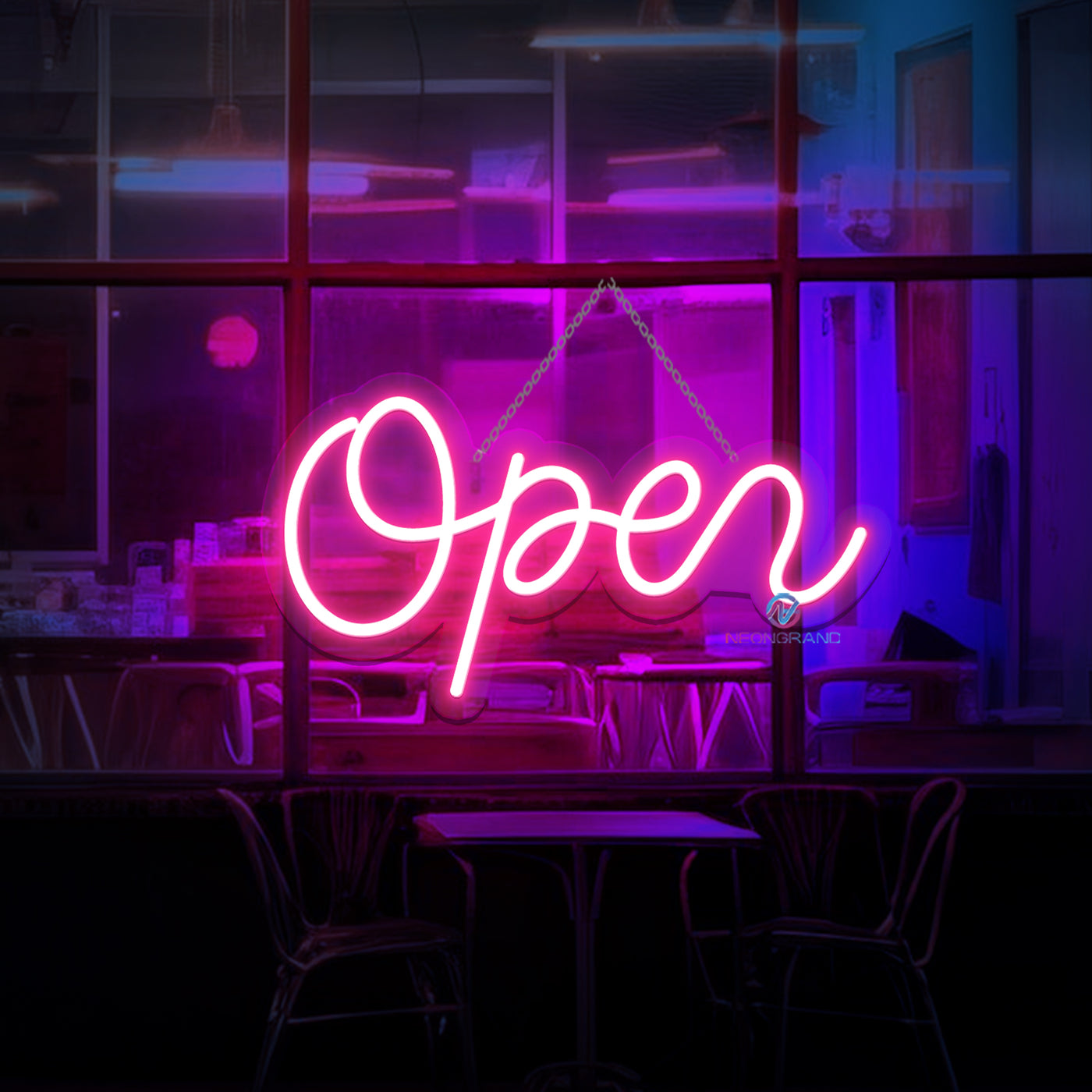 Open Neon Sign Vintage Storefront Led Light