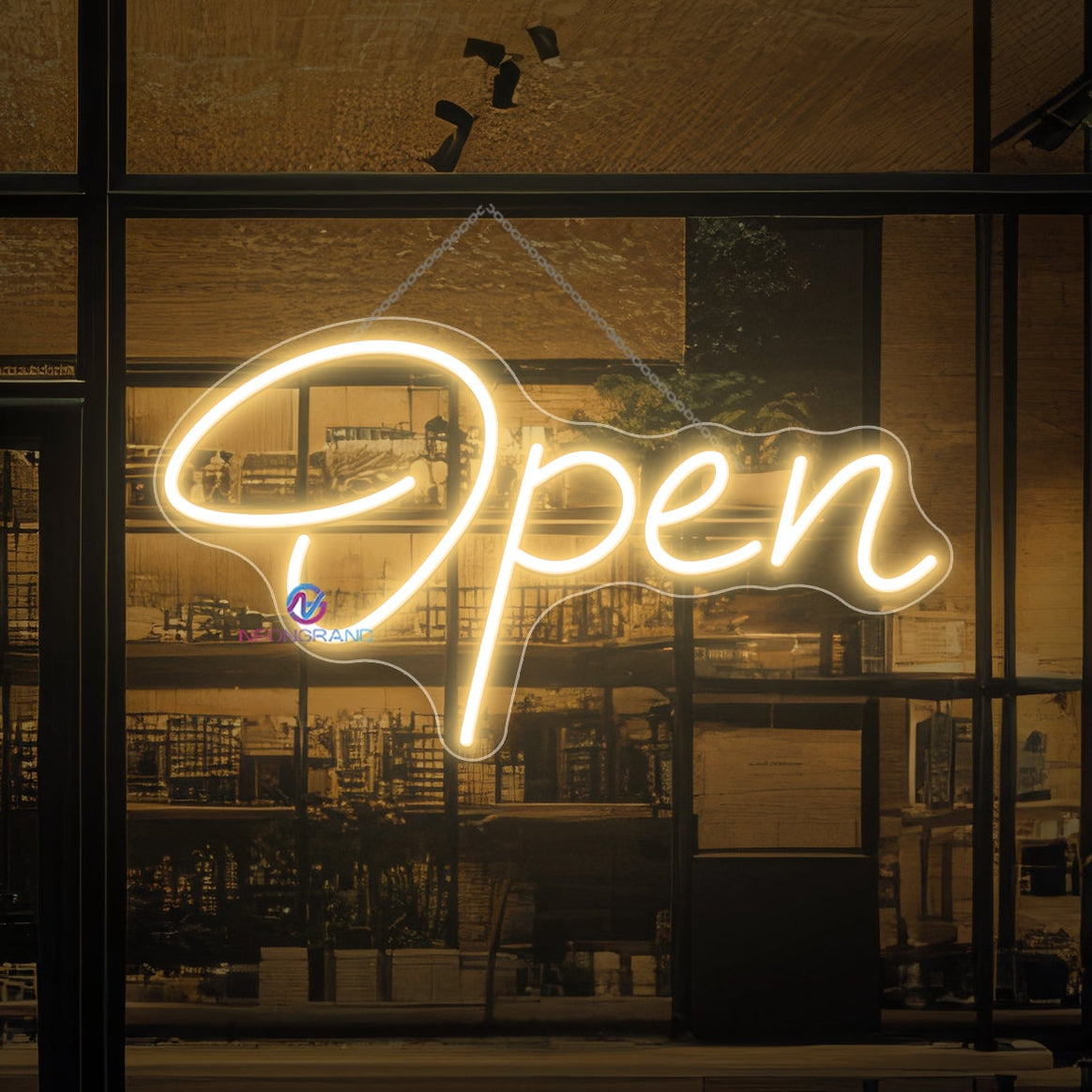 Neon Open Sign Handwriting Storefront LED Light