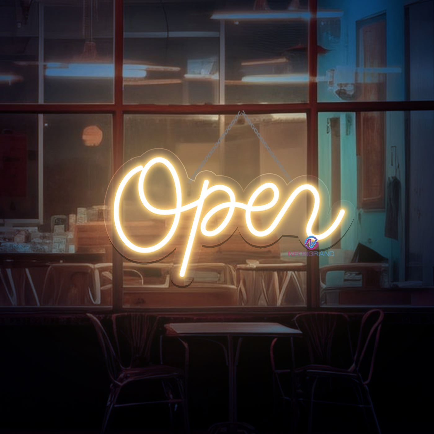 Open Neon Sign Vintage Storefront Led Light