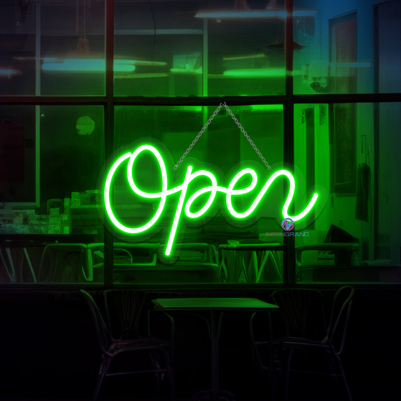 Open Neon Sign Vintage Storefront Led Light