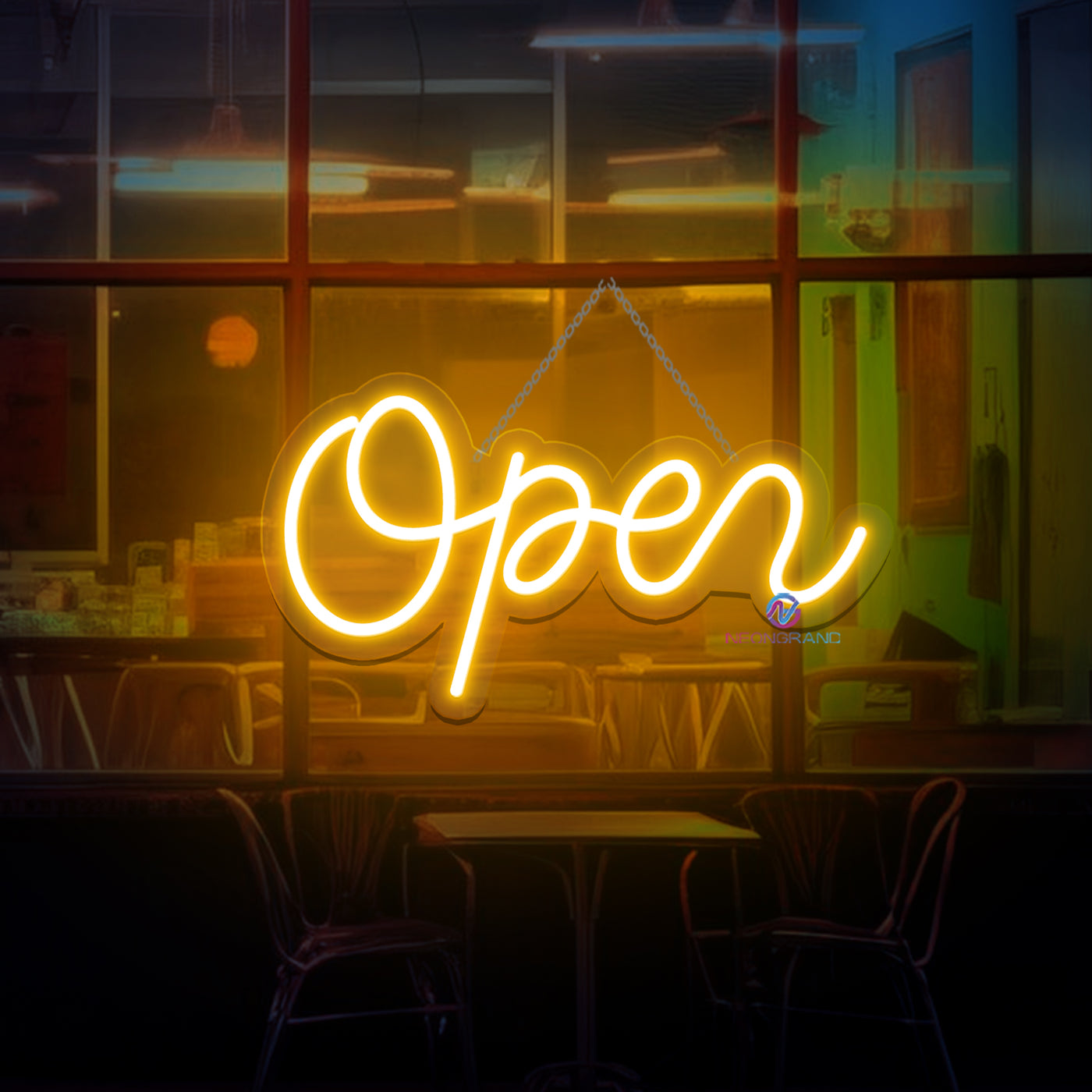 Open Neon Sign Vintage Storefront Led Light