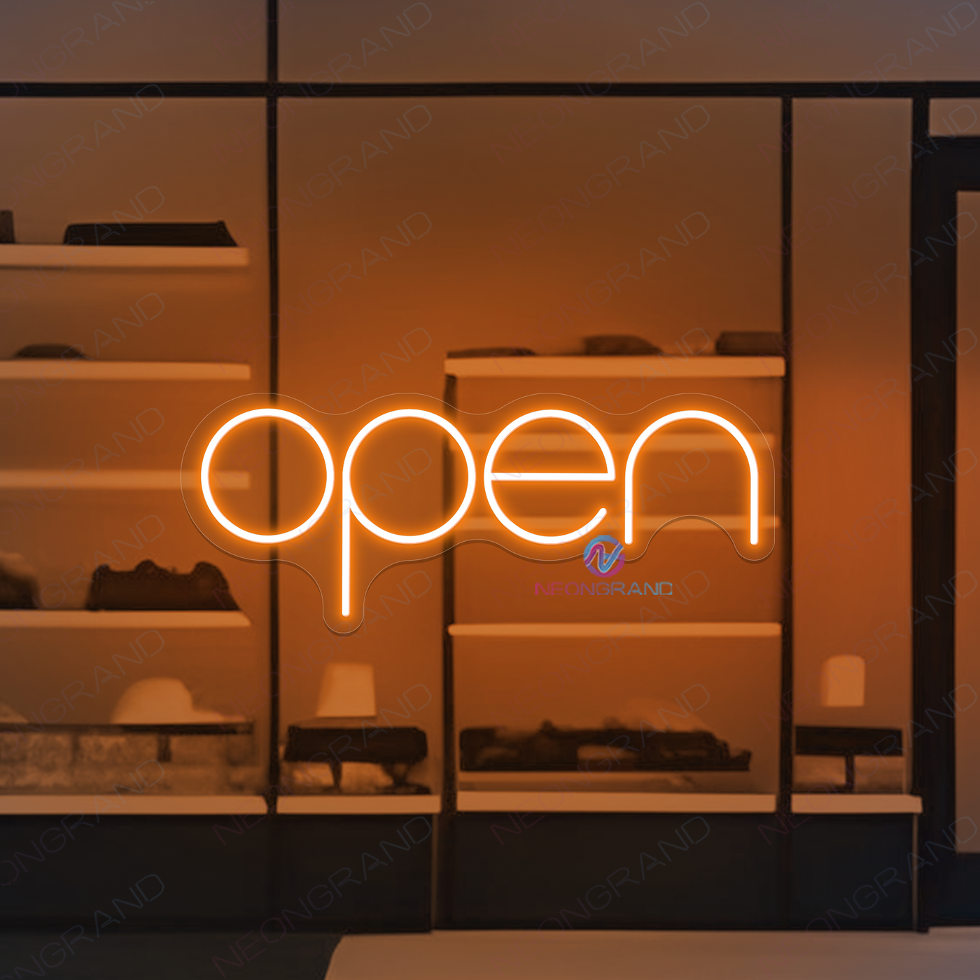 Neon Open Sign Minimal Storefront LED Light