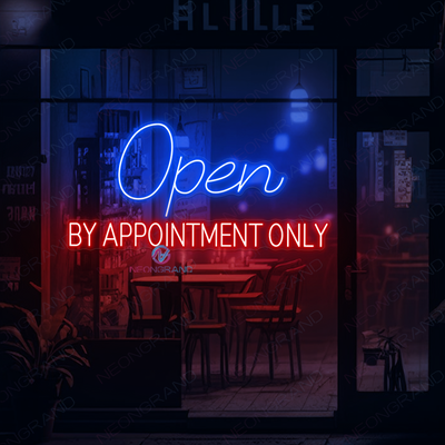 Open By Appointment Only Neon Sign Storefront LED Light