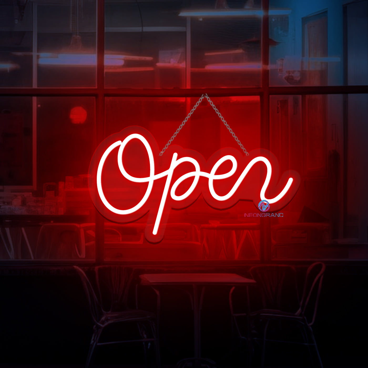 Open Neon Sign Vintage Storefront Led Light