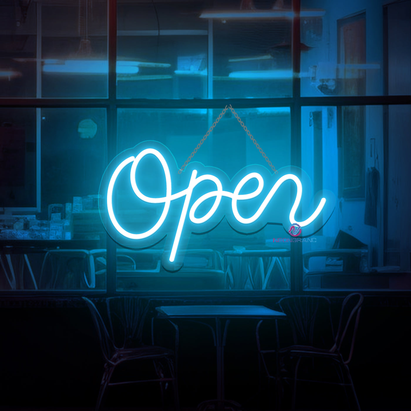 Open Neon Sign Vintage Storefront Led Light