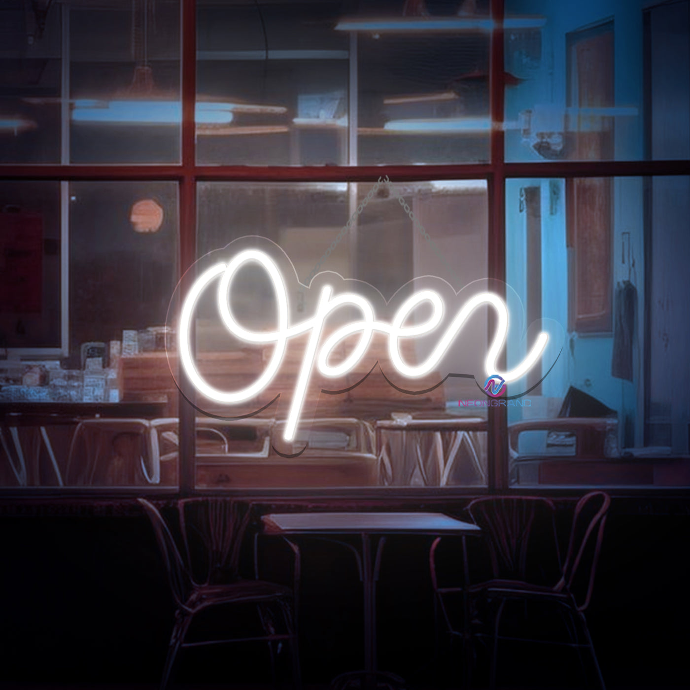 Open Neon Sign Vintage Storefront Led Light