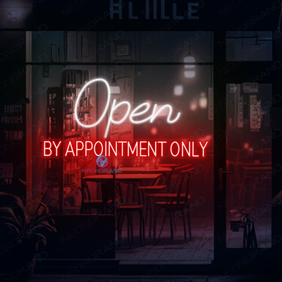 Open By Appointment Only Neon Sign Storefront LED Light