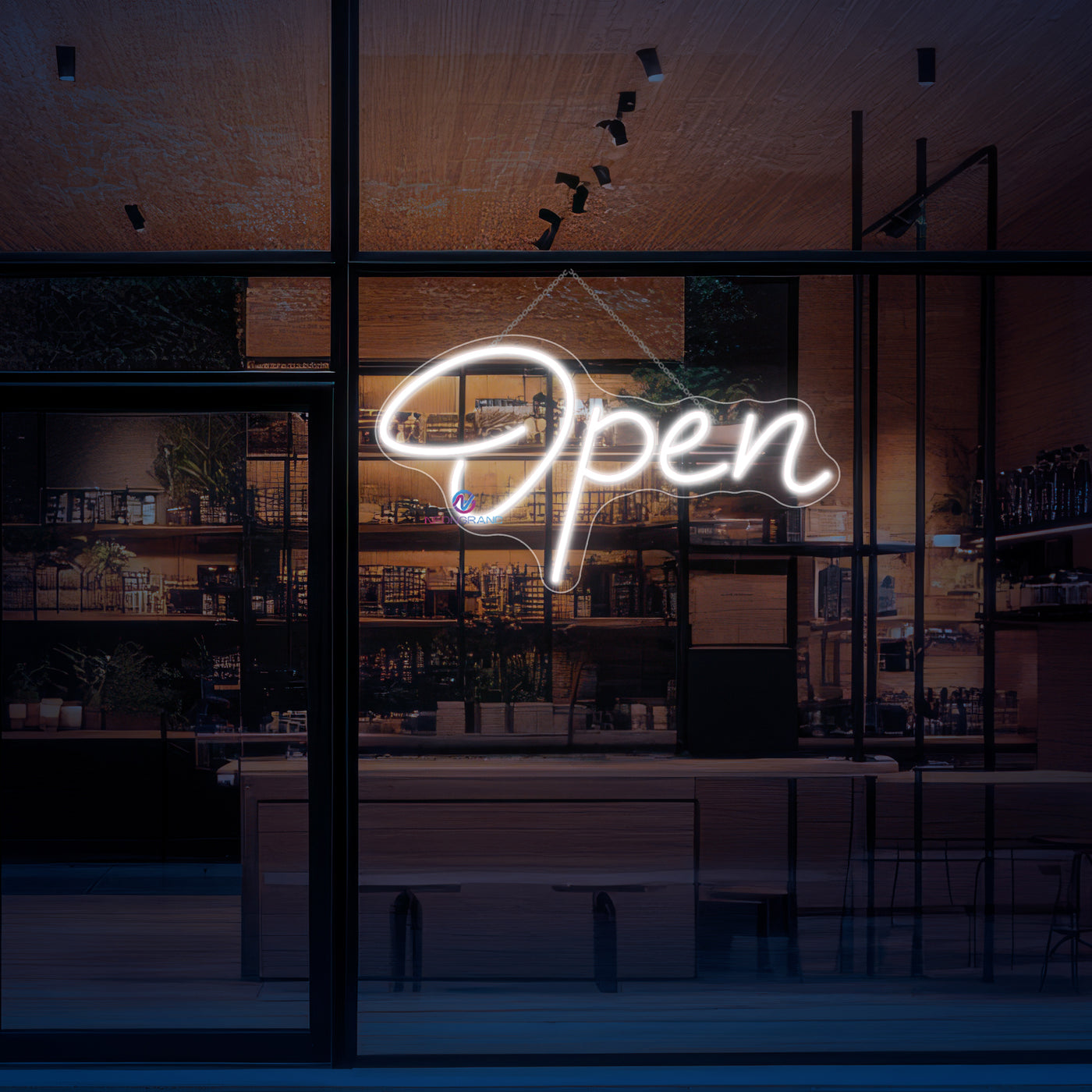 Neon Open Sign Handwriting Storefront LED Light
