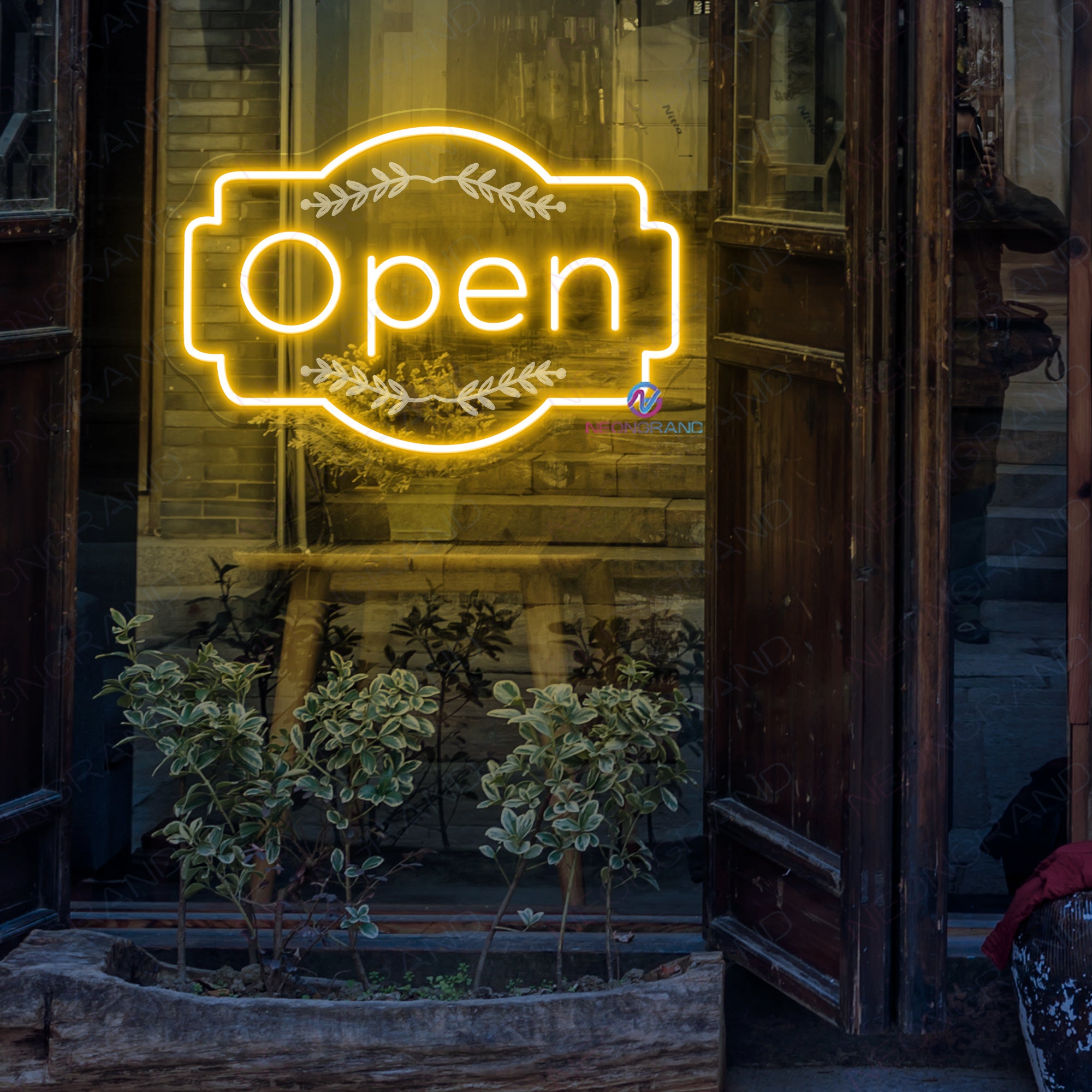Large Neon Open Sign Storefront Engraved Led Light Super Bright Remote Included