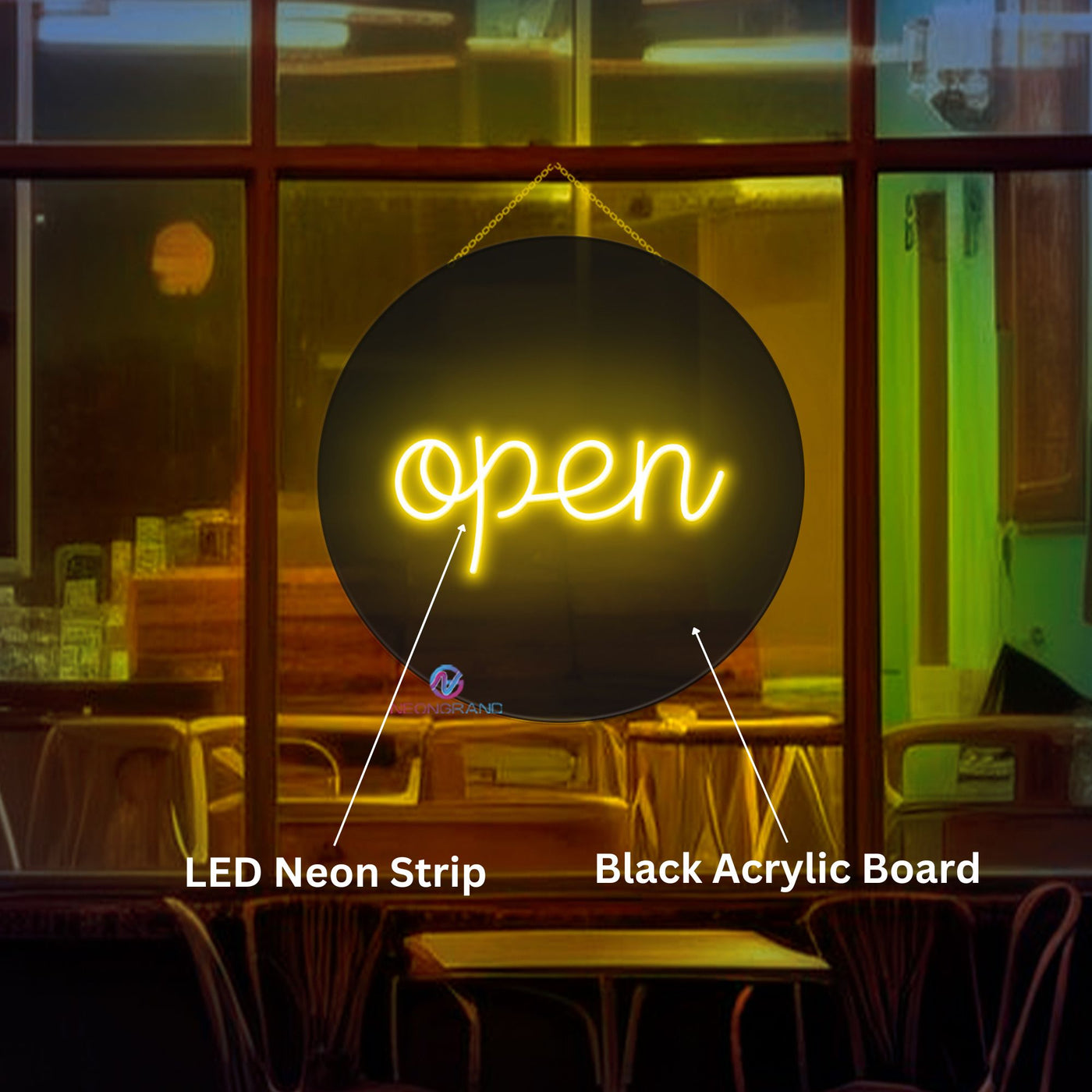 Neon Open Sign Vintage Storefront Led Light