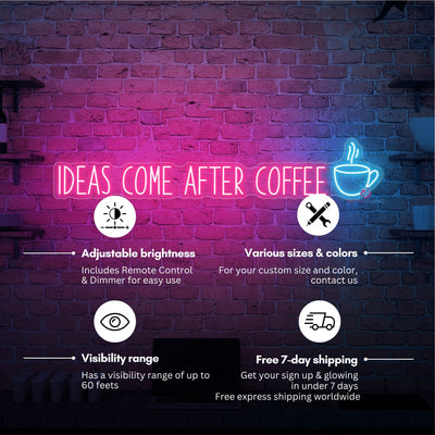 Coffee Neon Sign LED Word Light For Cafe