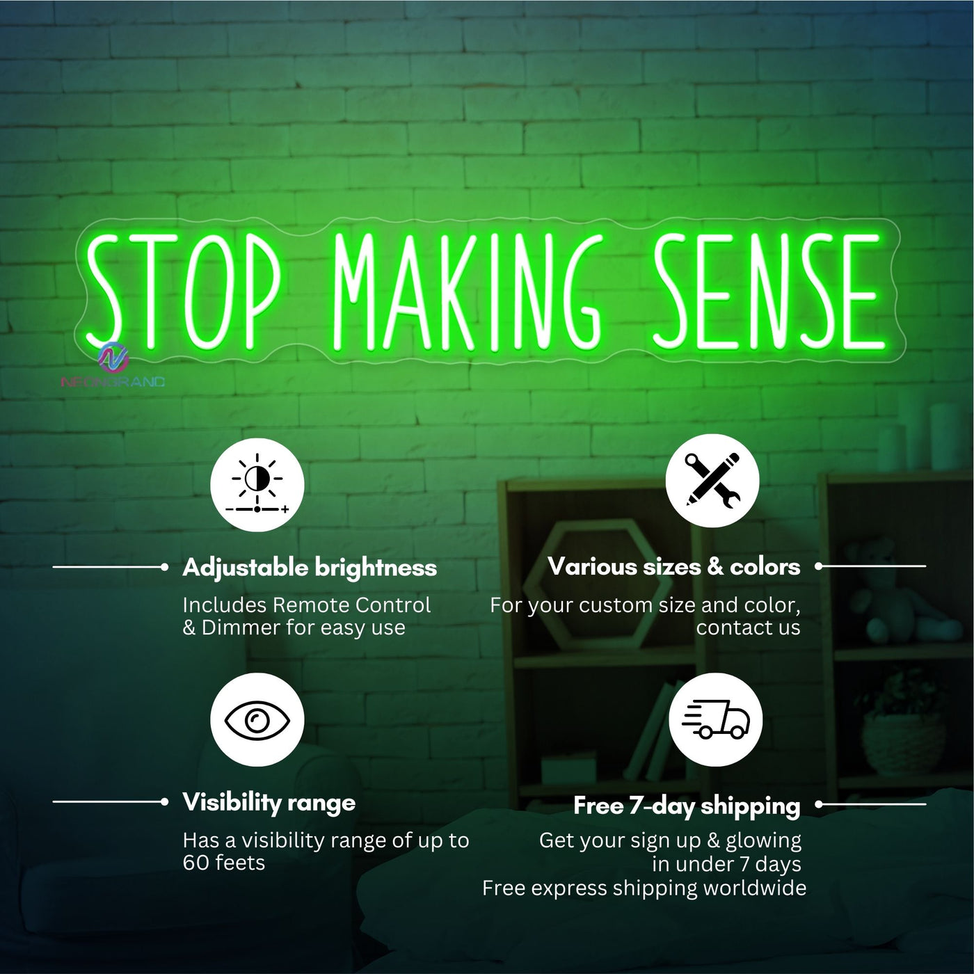 Stop Making Sense Neon Sign Word LED Light