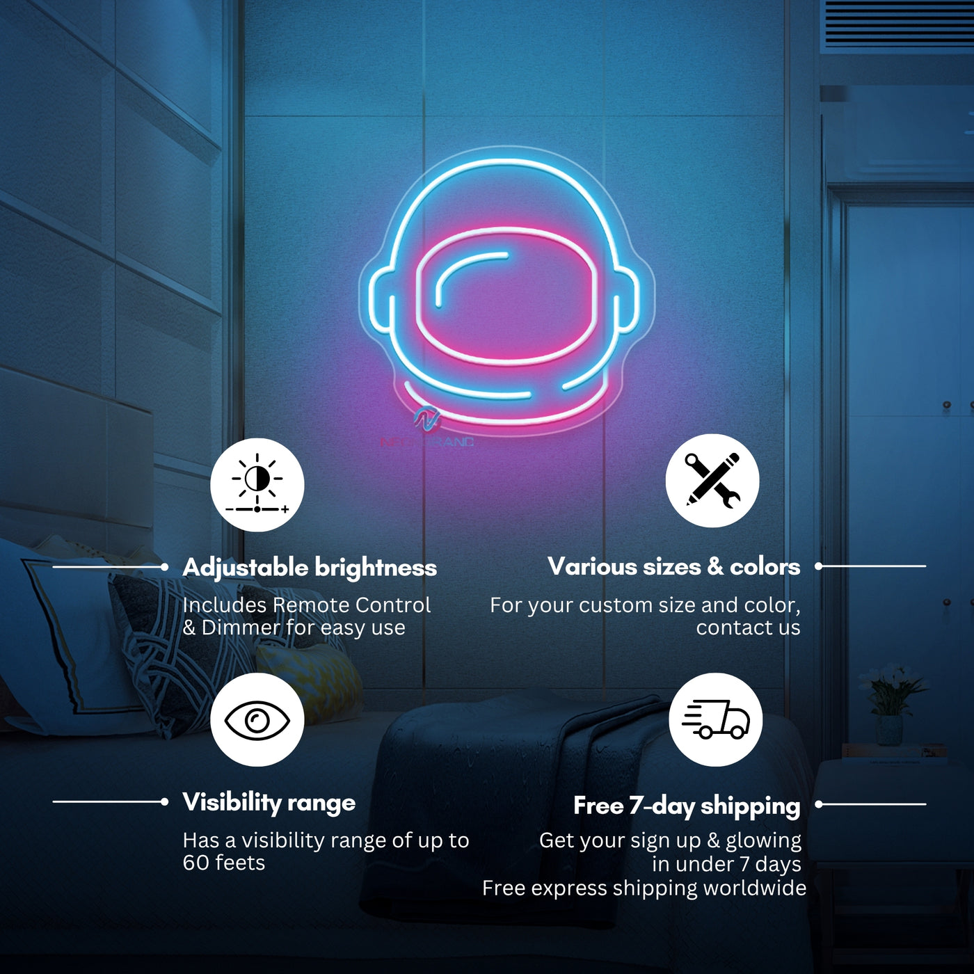 Astronaut Neon Sign Space LED Light