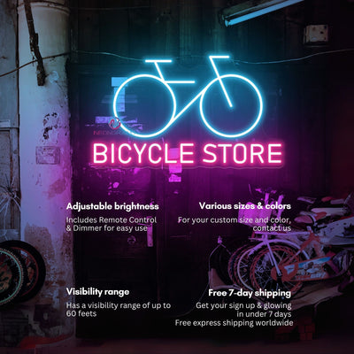 Bicycle Store Neon Sign Business LED Light For Sale