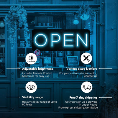 Neon Open Sign Basic Storefront LED Light