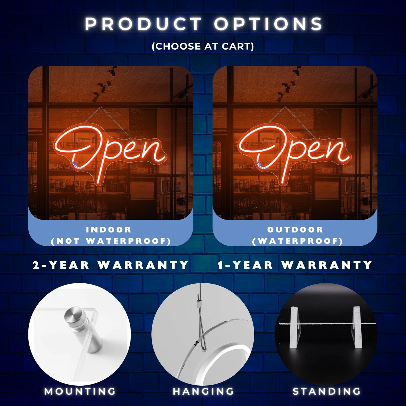 Neon Open Sign Handwriting Storefront LED Light