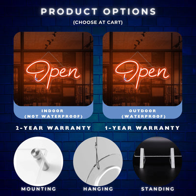 Neon Open Sign Handwriting Storefront LED Light