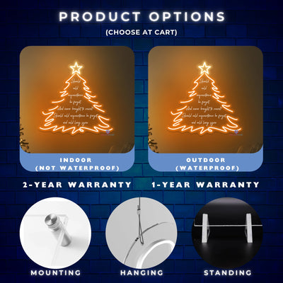 Christmas Tree Neon Light 3D Engraving Xmas LED Sign