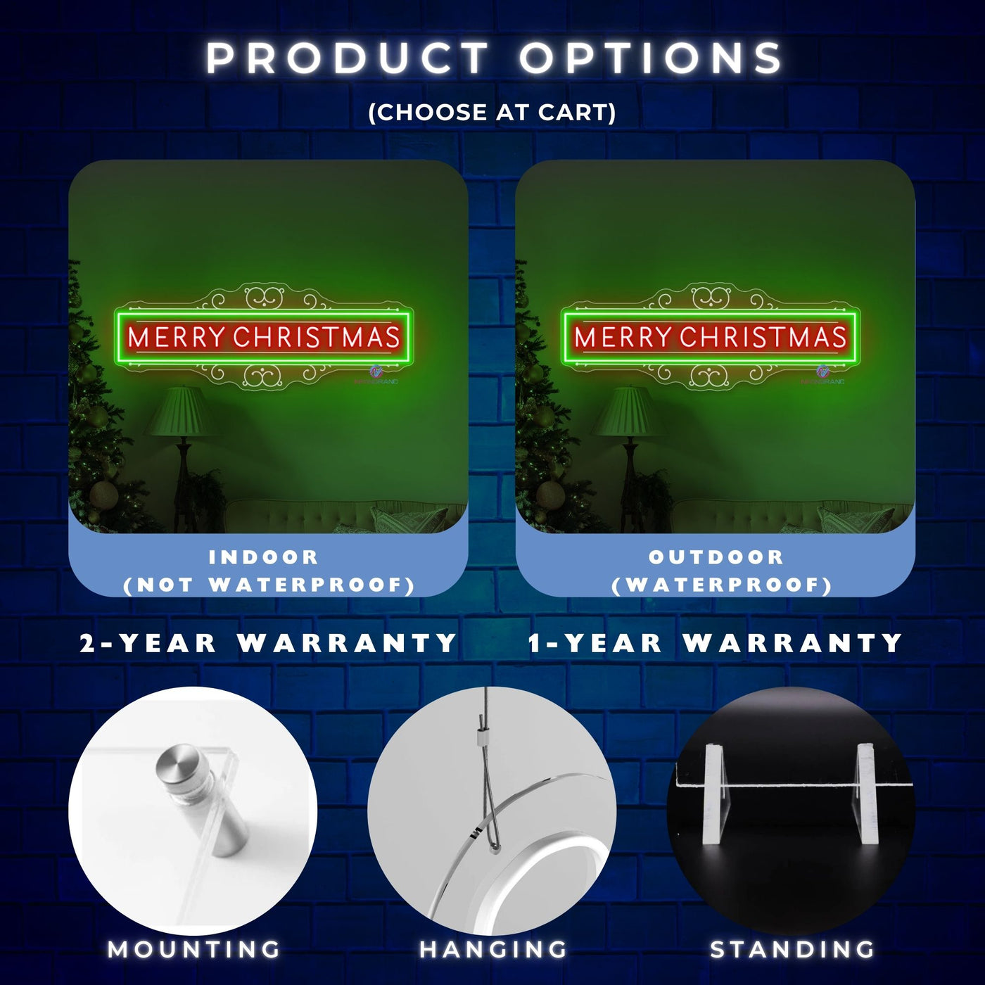 Merry Christmas Neon Sign Large Engraving LED Light