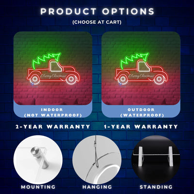 Christmas Truck Neon Sign Engraving Xmas LED Light