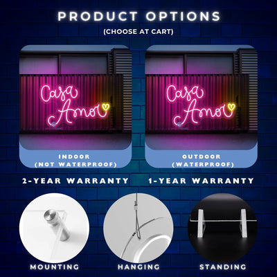 Casa Amor Neon Sign LED Word Lights