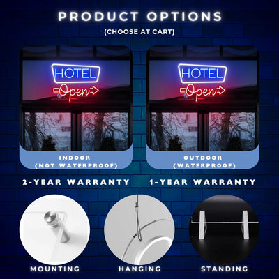 Hotel Open Neon Sign Business LED Light