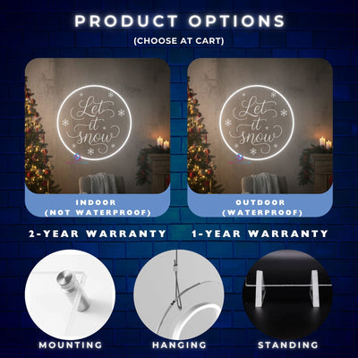 Let It Snow Neon Sign Engraving Christmas LED Light