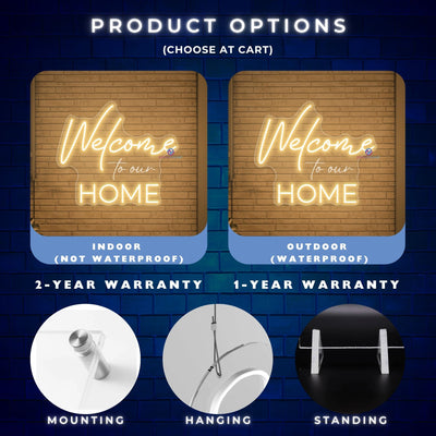 Welcome Home Neon Sign 3D Engraving LED Light