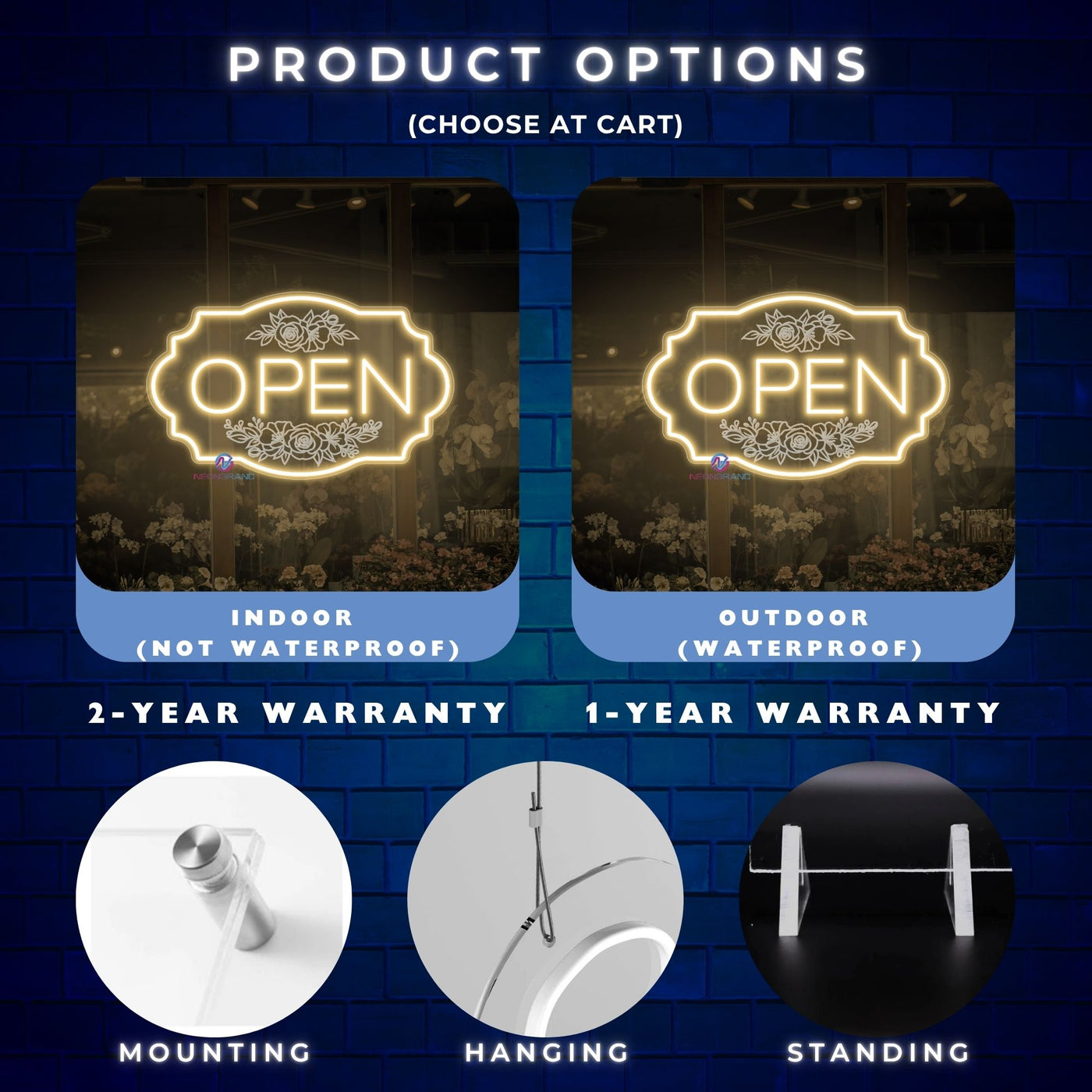 Florist Open Neon Sign Flower Shop Storefront LED Light