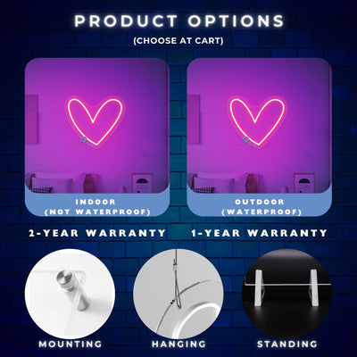 Neon Heart Light Love LED Neon Sign