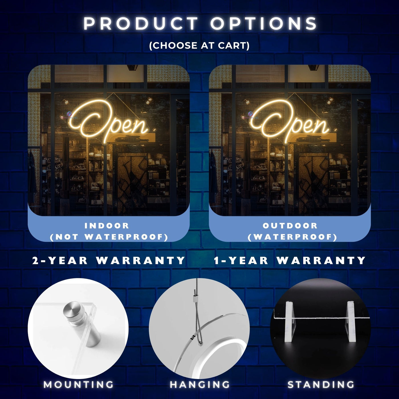Neon Open Sign Aesthetic Storefront LED Light For Business