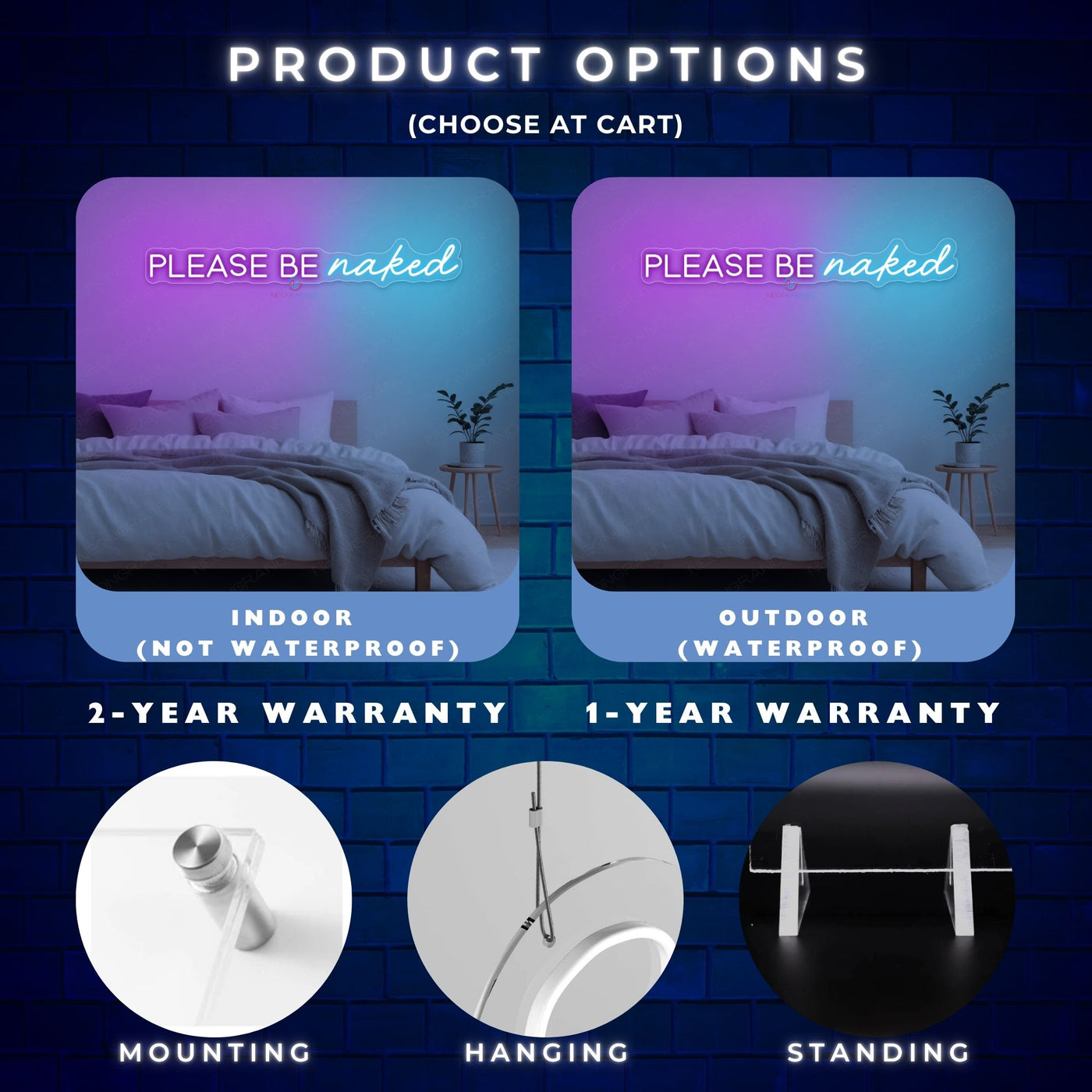 Please Be Naked Neon Sign LED Word Lights